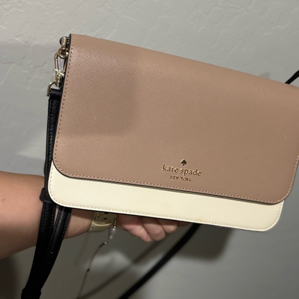 Kate Spade Tan and Cream Crossbody Bag